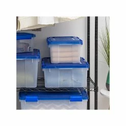 Iris WeatherPro 30.5 Qt. Latch Lid Storage Bin, Clear/Blue (500200) -ORGANIZTIONAL STORAGE Sales unnamed file 732