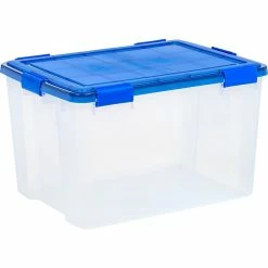 Iris WeatherPro 74 Qt. Latch Lid Storage Bin, Clear/Blue (500204) -ORGANIZTIONAL STORAGE Sales unnamed file 735