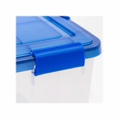 Iris WeatherPro 74 Qt. Latch Lid Storage Bin, Clear/Blue (500204) -ORGANIZTIONAL STORAGE Sales unnamed file 736