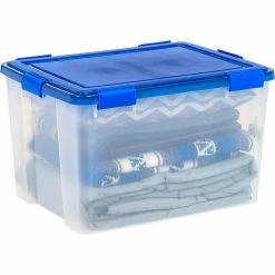 Iris WeatherPro 74 Qt. Latch Lid Storage Bin, Clear/Blue (500204) -ORGANIZTIONAL STORAGE Sales unnamed file 739