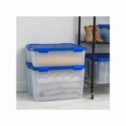 Iris WeatherPro 74 Qt. Latch Lid Storage Bin, Clear/Blue (500204) -ORGANIZTIONAL STORAGE Sales unnamed file 740
