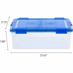 Iris Element-Resistant 40 Qt. Latch Lid Storage Bin, Clear/Blue (500202) -ORGANIZTIONAL STORAGE Sales unnamed file 746