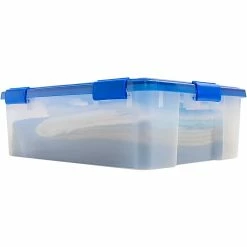 Iris Element-Resistant 40 Qt. Latch Lid Storage Bin, Clear/Blue (500202) -ORGANIZTIONAL STORAGE Sales unnamed file 747
