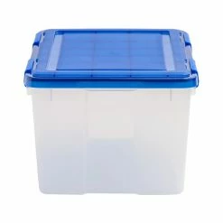 Iris Element-Resistant 55.7 Qt. Latch Lid Storage Bin, Clear/Blue (500201) -ORGANIZTIONAL STORAGE Sales unnamed file 751