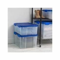 Iris Element-Resistant 55.7 Qt. Latch Lid Storage Bin, Clear/Blue (500201) -ORGANIZTIONAL STORAGE Sales unnamed file 756