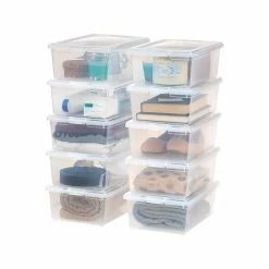 Iris 6 Qt. Snap Lid Storage Tote, Clear, 10/Pack (500074) -ORGANIZTIONAL STORAGE Sales unnamed file 763