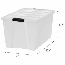 Iris Stack & Pull 72 Qt. Latch Lid Storage Bin, Translucent White/Black, 3/Pack (580106) 9 Iris Stack & Pull 72 Qt. Latch Lid Storage Bin, Translucent White/Black, 3/Pack (580106) -ORGANIZTIONAL STORAGE Sales unnamed file 768