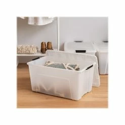 Iris Stack & Pull 72 Qt. Latch Lid Storage Bin, Translucent White/Black, 3/Pack (580106) 11 Iris Stack & Pull 72 Qt. Latch Lid Storage Bin, Translucent White/Black, 3/Pack (580106) -ORGANIZTIONAL STORAGE Sales unnamed file 770