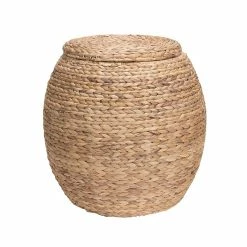 Household Essentials Water Hyacinth Wicker Storage Basket, Natural (ML-4105)