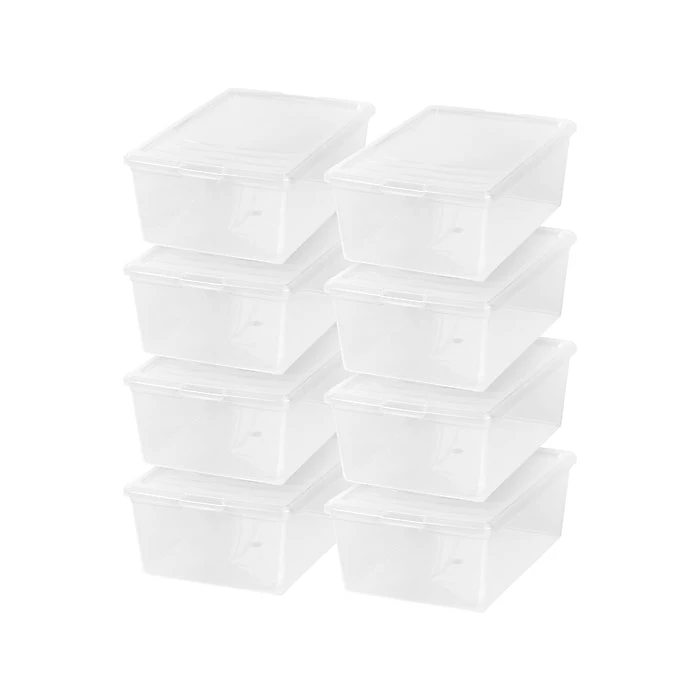 Iris 13.5 Qt. Snap Lid Storage Tote, Clear, 8/Pack (500075) 3 Iris 13.5 Qt. Snap Lid Storage Tote, Clear, 8/Pack (500075)