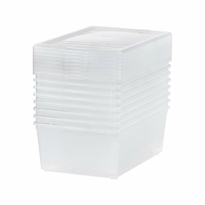 Iris 13.5 Qt. Snap Lid Storage Tote, Clear, 8/Pack (500075) 4 Iris 13.5 Qt. Snap Lid Storage Tote, Clear, 8/Pack (500075) - Image 2