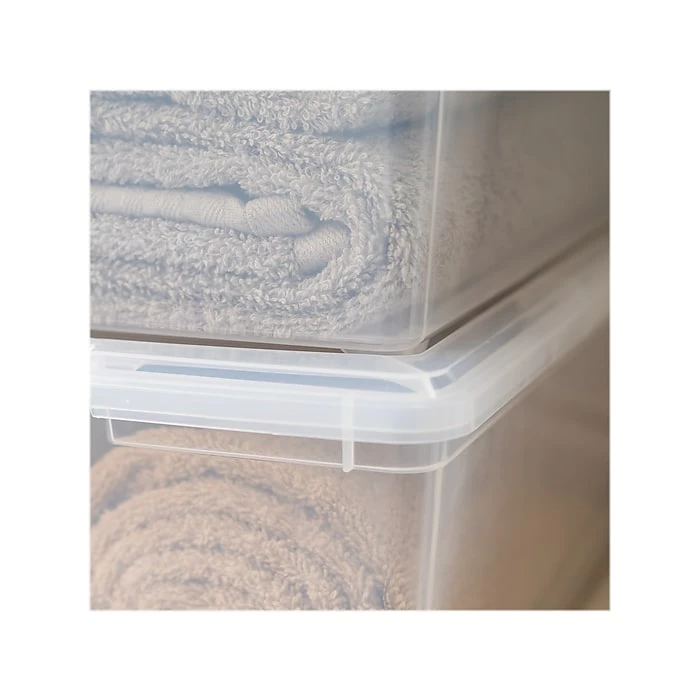 Iris 13.5 Qt. Snap Lid Storage Tote, Clear, 8/Pack (500075) 6 Iris 13.5 Qt. Snap Lid Storage Tote, Clear, 8/Pack (500075) - Image 4