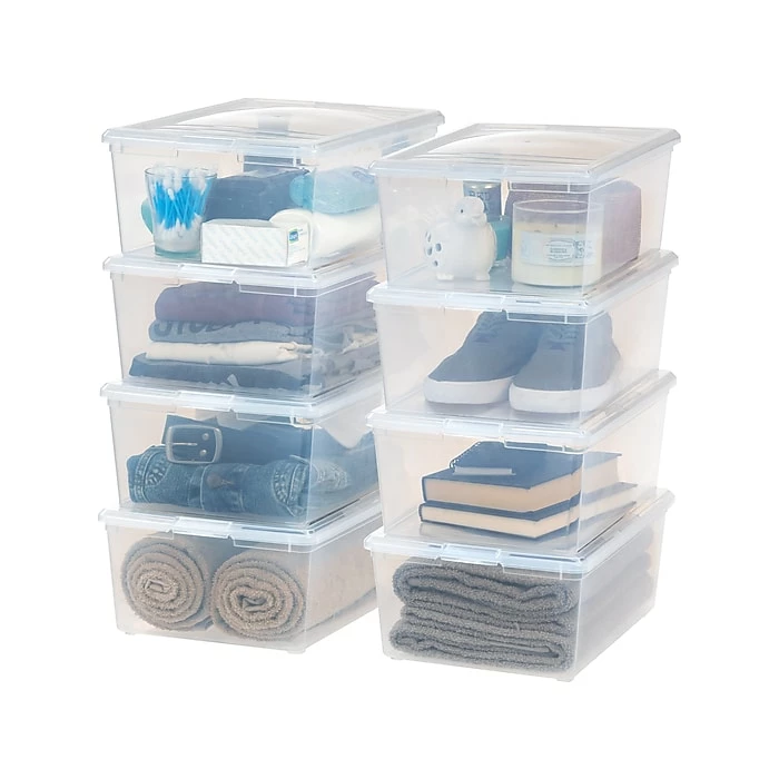 Iris 13.5 Qt. Snap Lid Storage Tote, Clear, 8/Pack (500075) 7 Iris 13.5 Qt. Snap Lid Storage Tote, Clear, 8/Pack (500075) - Image 5