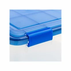 Iris Element-Resistant 18.4 Qt. Latch Lid Storage Bin, Clear/Blue (500199) 12 Iris Element-Resistant 18.4 Qt. Latch Lid Storage Bin, Clear/Blue (500199) -ORGANIZTIONAL STORAGE Sales unnamed file 786