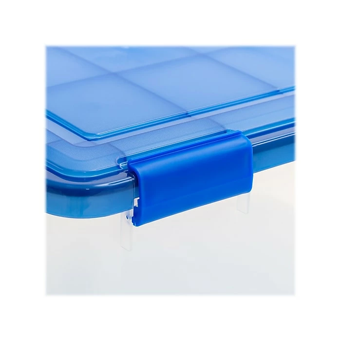 Iris Element-Resistant 18.4 Qt. Latch Lid Storage Bin, Clear/Blue (500199) 5 Iris Element-Resistant 18.4 Qt. Latch Lid Storage Bin, Clear/Blue (500199) - Image 3