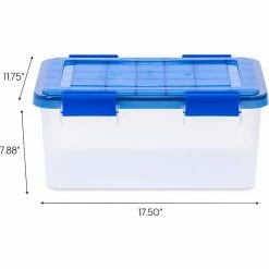 Iris Element-Resistant 18.4 Qt. Latch Lid Storage Bin, Clear/Blue (500199) 14 Iris Element-Resistant 18.4 Qt. Latch Lid Storage Bin, Clear/Blue (500199) -ORGANIZTIONAL STORAGE Sales unnamed file 788