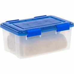 Iris Element-Resistant 18.4 Qt. Latch Lid Storage Bin, Clear/Blue (500199) 15 Iris Element-Resistant 18.4 Qt. Latch Lid Storage Bin, Clear/Blue (500199) -ORGANIZTIONAL STORAGE Sales unnamed file 789