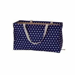 Household Essentials Krush Container Rectangle Tote Bag, White Star On Blue (2240)