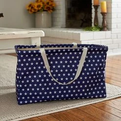 Household Essentials Krush Container Rectangle Tote Bag, White Star On Blue (2240) -ORGANIZTIONAL STORAGE Sales unnamed file 800
