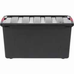 Iris Stack & Pull 72 Qt. Latch Lid Storage Bin, Black/Red, 3/Pack (580108) -ORGANIZTIONAL STORAGE Sales unnamed file 825