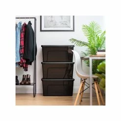 Iris Stack & Pull 72 Qt. Latch Lid Storage Bin, Black/Red, 3/Pack (580108) -ORGANIZTIONAL STORAGE Sales unnamed file 826