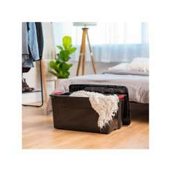 Iris Stack & Pull 72 Qt. Latch Lid Storage Bin, Black/Red, 3/Pack (580108) -ORGANIZTIONAL STORAGE Sales unnamed file 827