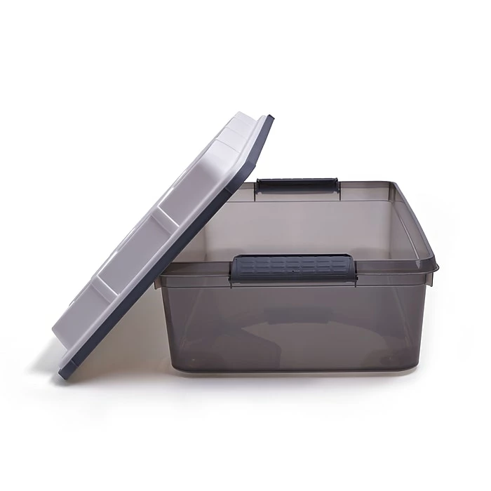 Keter 38.9 Qt. Latch Lid Storage Tote, Smoke (TR54517) 4 Keter 38.9 Qt. Latch Lid Storage Tote, Smoke (TR54517) - Image 2