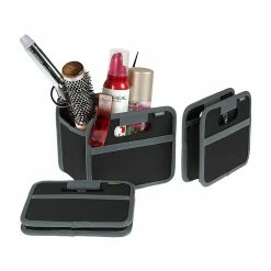 Meori Mini Foldable Fabric Storage Box, 5"x6.5"x5", Lava Black (A100427)