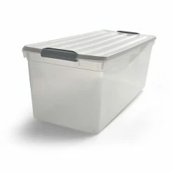 Keter 99.6 Qt. Latch Lid Storage Tote, Clear (TR54514)