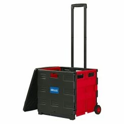 Bazic 17.72"H X 17.24"W Assorted Materials Folding Cart On Wheels With Lid Cover, Red/Black (BAZ2199) -ORGANIZTIONAL STORAGE Sales unnamed file 869