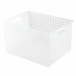 InterDesign Modulon 10.3" X 13.3" X 18" Household Storage Basket, Frost (47000)
