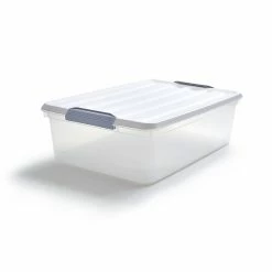 Keter 31.7 Qt. Latch Lid Storage Tote, Clear (TR54512)
