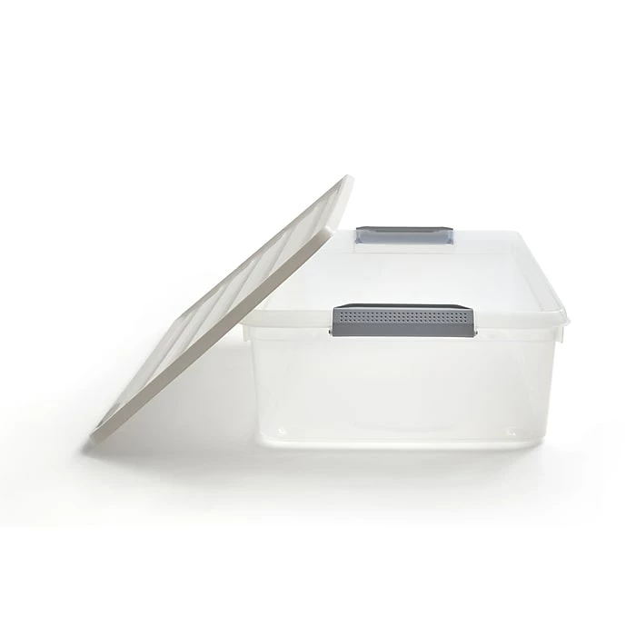 Keter 31.7 Qt. Latch Lid Storage Tote, Clear (TR54512) 4 Keter 31.7 Qt. Latch Lid Storage Tote, Clear (TR54512) - Image 2