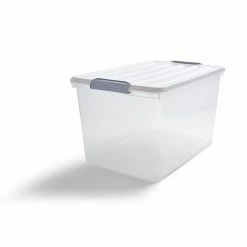 Keter 61.5 Qt. Latch Lid Storage Tote, Clear (TR54513)