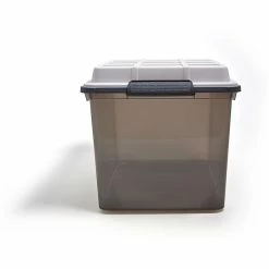 Keter 68.4 Qt. Latch Lid Storage Tote, Smoke (TR54518) -ORGANIZTIONAL STORAGE Sales unnamed file 890