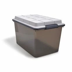 Keter 68.4 Qt. Latch Lid Storage Tote, Smoke (TR54518) -ORGANIZTIONAL STORAGE Sales unnamed file 891