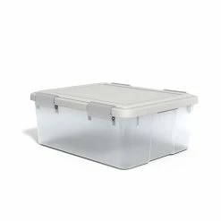 TRU RED™ Weathertight 30.6 Qt. Latch Lid Storage Bin, Clear (TR58302)