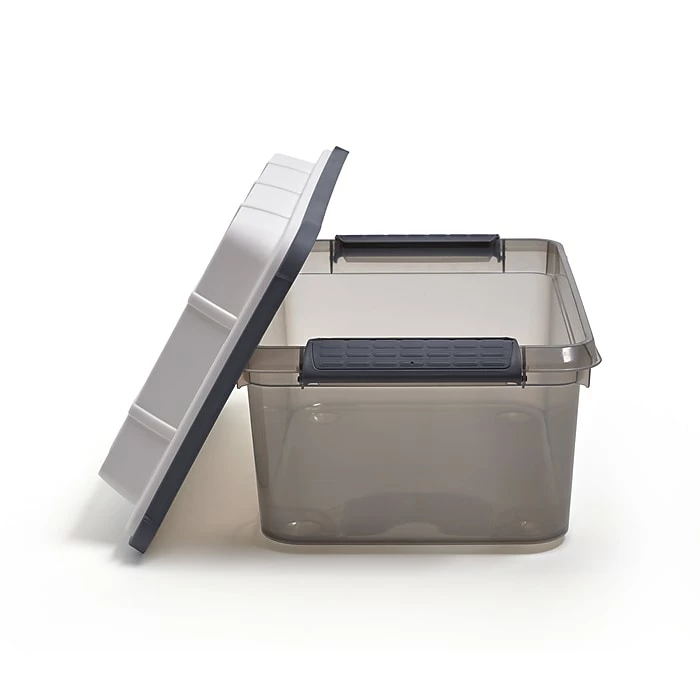 Keter 17.8 Qt. Latch Lid Storage Tote, Smoke (TR54515) 4 Keter 17.8 Qt. Latch Lid Storage Tote, Smoke (TR54515) - Image 2