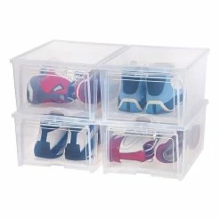 IRIS® Easy Access Men's Shoe Box, 4/Pack (200610) -ORGANIZTIONAL STORAGE Sales unnamed file 919