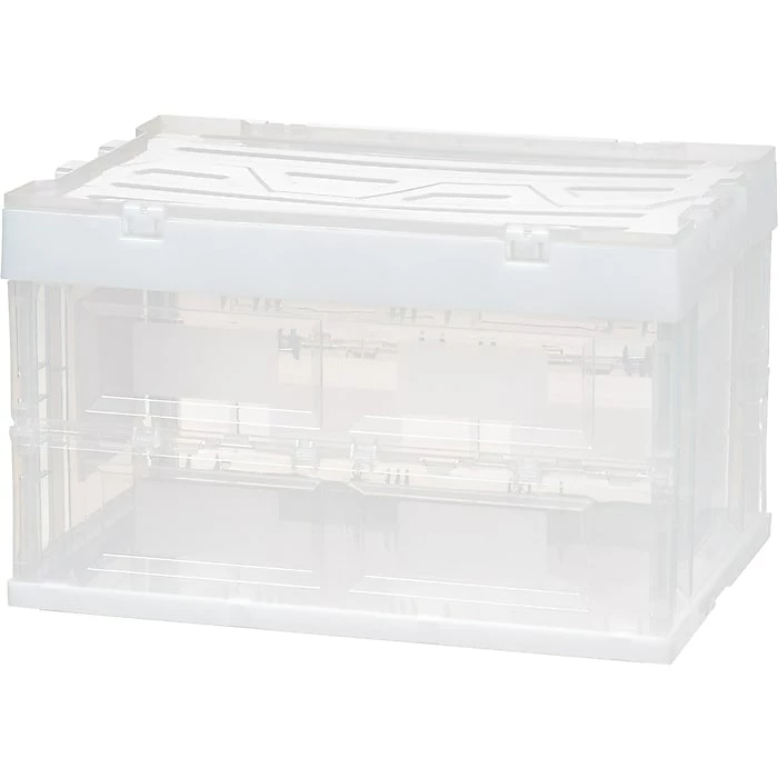 Iris Hinged Lid Collapsible Storage Crate, Clear (100713) 3 Iris Hinged Lid Collapsible Storage Crate, Clear (100713)