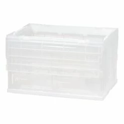 Iris Hinged Lid Collapsible Storage Crate, Clear (100713) 8 Iris Hinged Lid Collapsible Storage Crate, Clear (100713) -ORGANIZTIONAL STORAGE Sales unnamed file 926