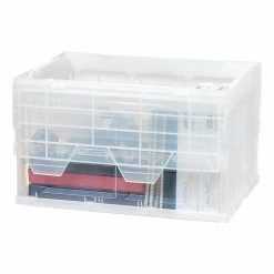 Iris Hinged Lid Collapsible Storage Crate, Clear (100713) 11 Iris Hinged Lid Collapsible Storage Crate, Clear (100713) -ORGANIZTIONAL STORAGE Sales unnamed file 929