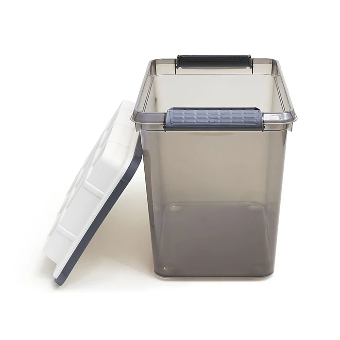 Keter 29.3 Qt. Latch Lid Storage Tote, Smoke (TR54516) 4 Keter 29.3 Qt. Latch Lid Storage Tote, Smoke (TR54516) - Image 2