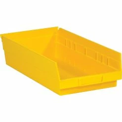 Partners Brand 17 7/8" X 11 1/8" X 4" Plastic Shelf Bin Quill Brand, Yellow, 8/Case