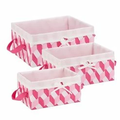 Honey-Can-Do Honey Can Do Twisted Tote, Pink And White, 3/Pack -ORGANIZTIONAL STORAGE Sales unnamed file 959
