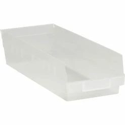 Partners Brand 17 7/8" X 6 5/8" X 4" Plastic Shelf Bin Quill Brand, Clear, 20/Case