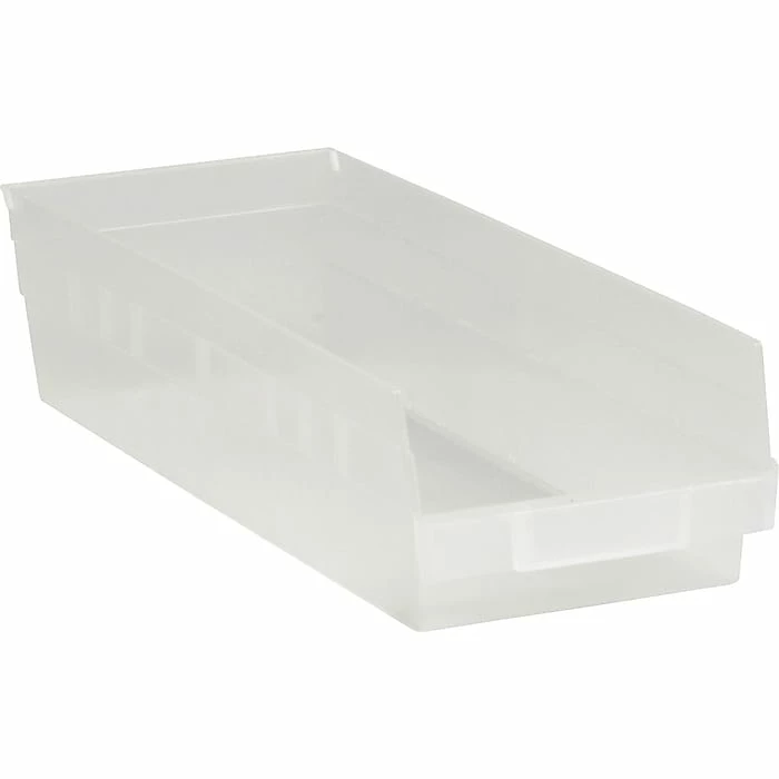 Partners Brand 17 7/8" X 6 5/8" X 4" Plastic Shelf Bin Quill Brand, Clear, 20/Case 3 Partners Brand 17 7/8" X 6 5/8" X 4" Plastic Shelf Bin Quill Brand, Clear, 20/Case