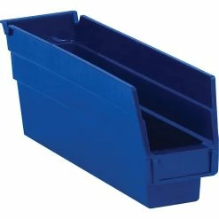Partners Brand 11 5/8" X 2 3/4" X 4" Plastic Shelf Bin Quill Brand, Blue, 36/Case
