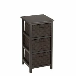 Honey-Can-Do 3-Drawer Woven Fabric Storage Organizer, Brown