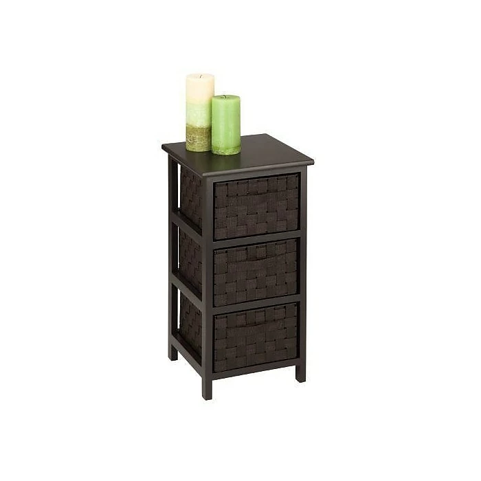 Honey-Can-Do 3-Drawer Woven Fabric Storage Organizer, Brown 4 Honey-Can-Do 3-Drawer Woven Fabric Storage Organizer, Brown - Image 2